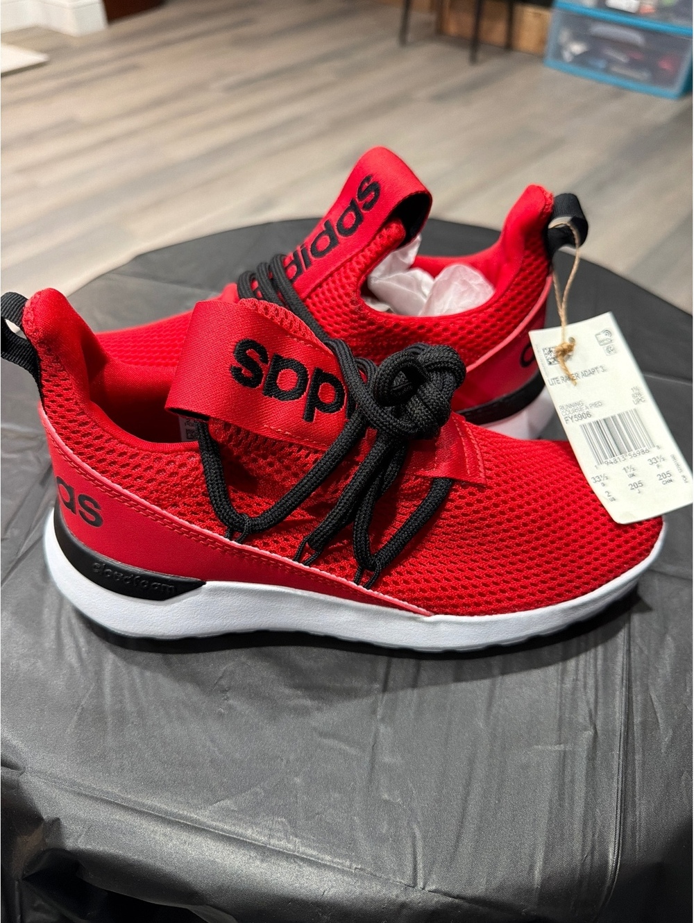 adidas Red Mesh Sneakers, Size 2